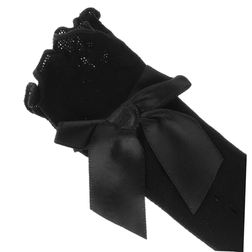 4Pairs Knee High Lace Socks Bow Decor Over Calf Fashion Socks for Casual Formal Occasions Elegant Striped Design Breathable for Little3