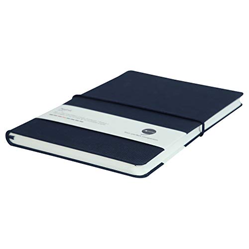 Image of COMMA Regina - A5 Size - Hard Bound Notebook with a Horizontal Elastic Band Closure - 192 Pages - 80gsm Natural Shade Paper - Fabric Cover Material - (Navy Blue)