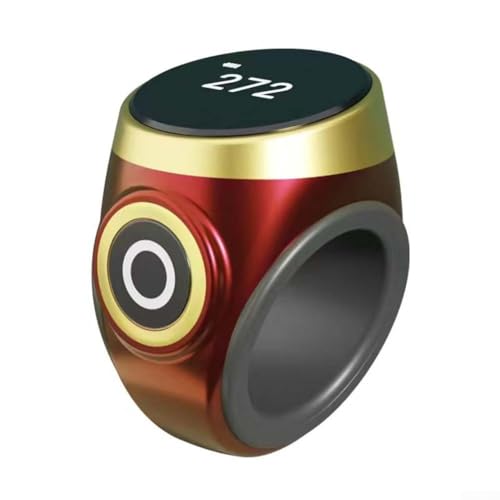 Anillo ajustable inteligente con contador digital para oración, conteo de rituales y seguimiento constante de atención plena (rojo)