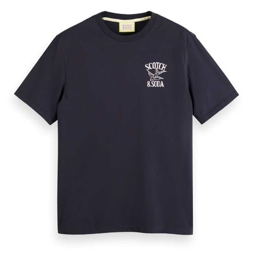 Scotch & Soda Front Left Chest Artwork T-Shirt Camiseta Hombre, Deep Sea, XL