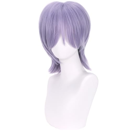 WTHCOS Short Purple and Grey Wigs for Boys Women Cartoon Movie Halloween Cosplay Costume Animie Wigs