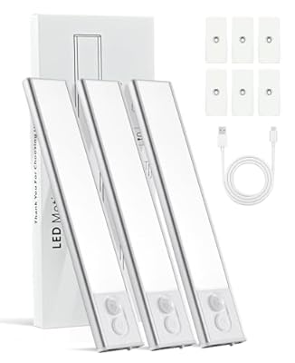 Under Cabinet Lighting Rechargeable, Dimmable Magnetic Motion Sensor Under Cabinet Light, 1100 mAh Wireless LED Under Counter Lights - Kitchen, Closet, Stairs, Hallway
