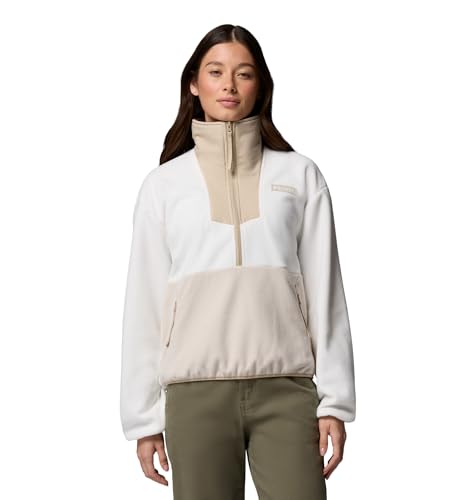 Columbia Womens Sequoia Grove Half Zip Fleece Jacket Sea Salt/Dark Stone/Ancient Fossil Medium