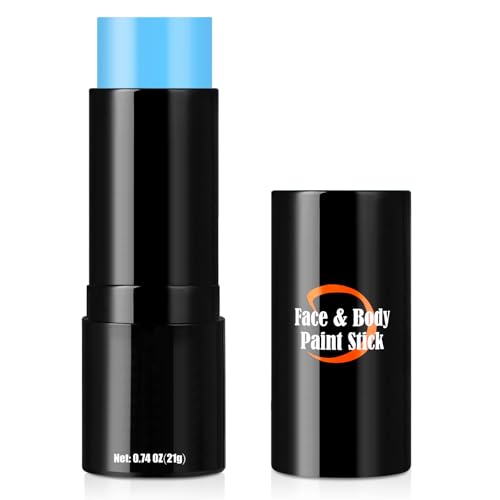 Drawdart Cream-Blendable Light Blue Face Paint Stick, Portable Eye Black