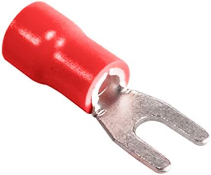 100 pcs Insulated Fork Spade Wire Connectors, 22-16 AWG, Red