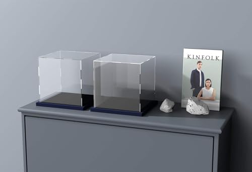 Image of Premium Acrylic Display Box with Black Base | Transparent Dust-Resistant Cube for Toys, Models & Memorabilia | 4x4x4 Inch (11x11x11 Inch)