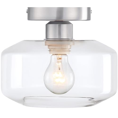 Designers Fountain Semi Flush Mount Ceiling Light, 8.75 Inch Clear Glass Lighting Fixture for...
