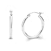 14k REAL White Gold 2mm Thickness Hinged Hoop Earrings (13 x 13 mm)