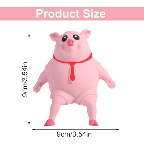 Squishy Pig Toys, Pink Pig Squishy Toy for Kids Adults, Novelty Pig Squeeze Toys, Funny Tiktok Pig Sensory Stress Toy for Decompress and Anxiety Relief Women Men Kids