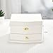 Jozen Gift Ballerina Musical Jewelry Box with Mirror for girls，Kid's Jewelry Storage Music Chest (White-L)