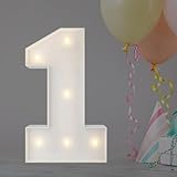 2FT Light Up Numbers, Marquee Numbers 1, Mosaic Balloons for Numbers, Light Up Numbers for 1st 16st 21st Birthday Party Decorations,Cardboard Numbers, Anniversary Decor