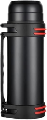 Zxyler ブラックステンレスボトル 大容量真空断熱水筒 保温保冷 ワンタッチ開閉 フィルター + コップ + ストラップ付き 直飲み スポーツ・アウトドア・旅行用 大人向け?