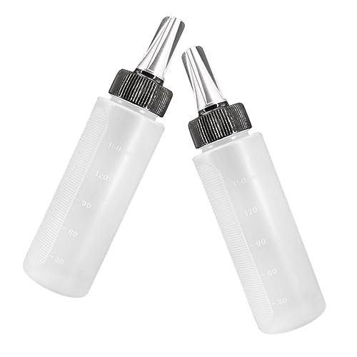 WRITWAA 2PCS Hairdressing Scale Bottle Portable Measuring Applicator Bottle for Hair Rinsing and Dry Cleaning Leak Kettle for Salon and Home Beauty Treatments Transparent