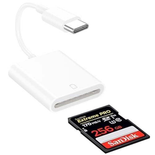 USB C to SD Card Reader for iPhone 16 15, [MFi Certified] One Slot USB Type C to SD Camera Adapter, Type C Memory Card Adapter Trail Camera Viewer for iPhone/iPad/MacBook/Android MaxFast Transfers