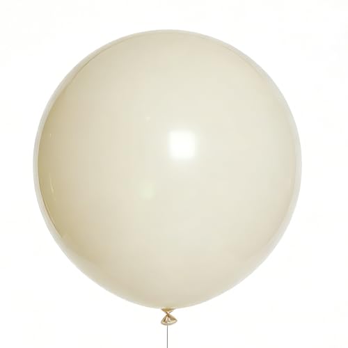 Image of Cream Balloons 10 Pack 36 inch Latex Party Neutral Round Beige Sand White Balloons for Birthday Wedding Baby Shower Gender Reveal Party Decoration