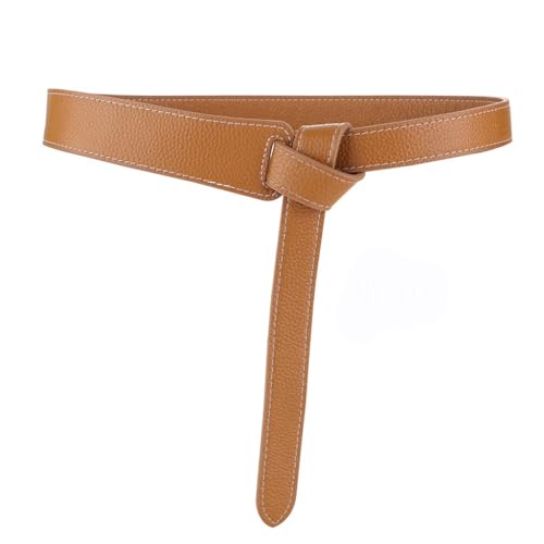 Cowhide Suit Belt Women's Decorative Sweater Coat With Dress Belt Tie Up Waist Belt