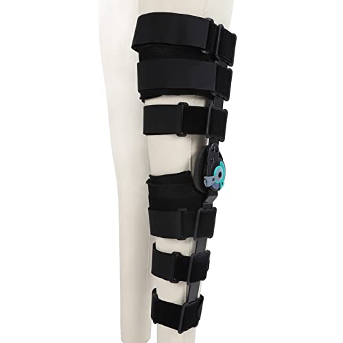 Órtesis de Rodilla, Vendaje de Rodilla con Bisagra, con Estabilizadores Laterales de las Ruedas de Bloqueo, Soporte de Rodilla Ajustable Más Estabilidad Y Soporte Durante la Rehabilitación Deportiva L