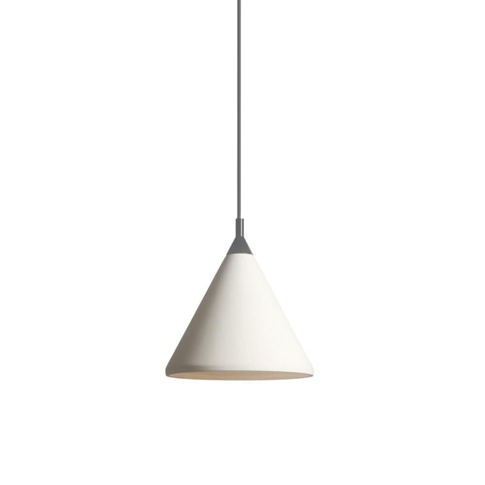 Lampe pendante Triangle en grès blanc E27 pour décoration de chevet - 8