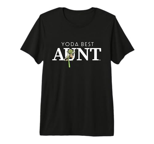T-shirt Yoda Best Aunt Star Wars vêtement coton col rond motif sabre laser femme