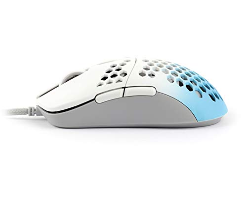 G-Wolves Hati HT-M 3360 Ultra Lightweight Honeycomb Shell Wired Gaming Mouse up to 12000 cpi - 6 Buttons - 2.18 oz (61g) (White & Blue) - Thumbnail 4
