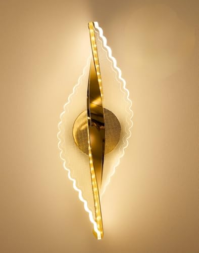 Image of 12 Watt Led Wall Light and Wall scones wall lamp for- Home, Kitchen, Bedside, Bedroom, Living Room, Office, Indoor, Bedside, Mirror Side, Diwali Lighting (Curved wl Leaf)