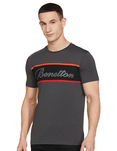Image of United Colors of Benetton Men's Cotton Solid Regular Fit T-Shirt