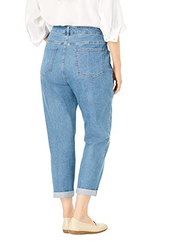 Woman Within Plus Size Tall Womens Plus-Size Stretch Denim Five-Pocket Girlfriend Jeans3