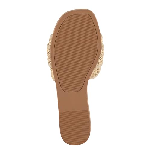 Image of Juicy Couture Women's Slide Sandals - Glitter Bling Open Toe Sparkle Flats - Dressy Summer Casual Footwear