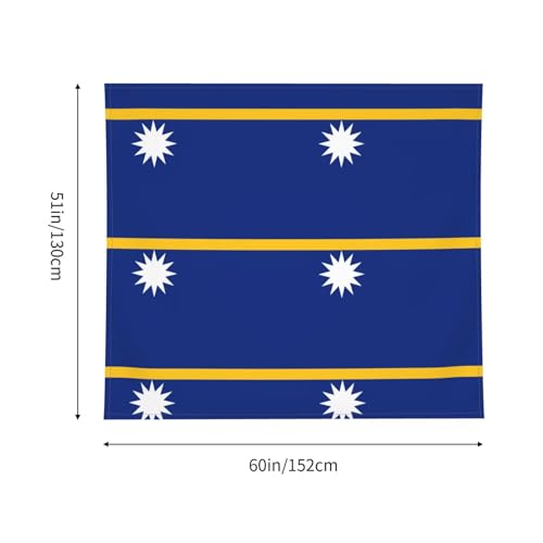 Tapiz grande con estampado de la bandera de Nauru, textil de pared de 152 x 130 cm 5