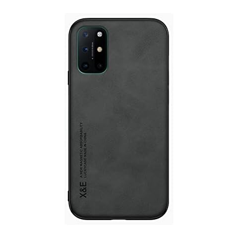 Kepuch Silklike Case for Oneplus 8T - Cover Bumper Built-in Metal Plate for Oneplus 8T - Black Cover