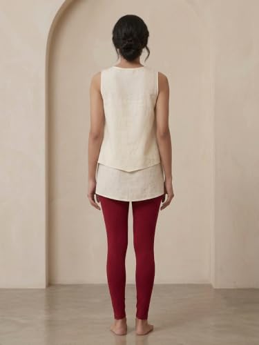 Image of Women's Cotton Lycra Ankle Length Leggings | Regular Rise, Soft 4 Way Stretch Fabric | Casual & Ethnic Wear