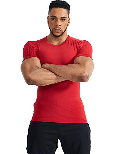 Camiseta masculina de corrida Cadmus para treino de compressão, 5011# Navy Blue & Blue & Red,pack of