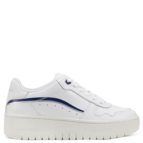 Easy Spirit Women's Onyx Sneaker, White Navy, 7.54