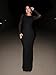 REORIA Women's Fall Mesh Sheer Long Sleeve Wedding Guest Dress Sexy Floral Bodycon Maxi Long Dresses Black Onyx Large