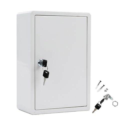 DimyFew Wall Mounted Milk Box with Lock Milk Delivery Box 20cmx11cmx30cm Multipurpose Practical Home Cafe Dairy Holder, Milky White