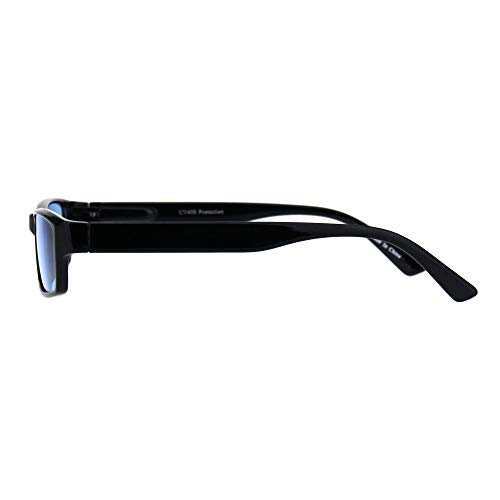 PASTL Black Rectangular Frame Sunglasses Color Lens Small Size Spring Hinge UV 4004