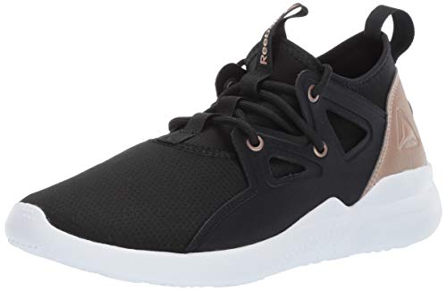 Reebok Women's Cardio Motion Dance Shoe, Black/Rose Gold/White, 10.5 M US