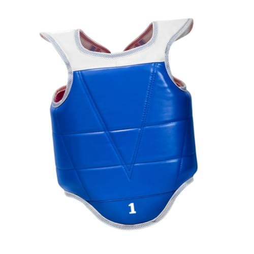 Frediuo Karate Guard Chest Boxing Body Protector Reversible MMA Equipment Protection Pad for Martial Arts Exercise Sparring Training, S