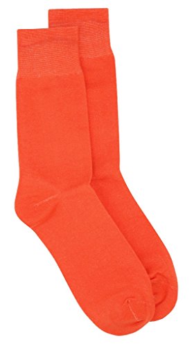 1 Pair of Biagio Solid ORANGE Color Men's COTTON Dress SOCKS