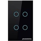 Interruptor 4x2 Smart Wifi Inteligente Nova Digital 4 Botões Lite Preto