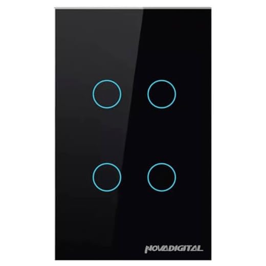 Interruptor 4x2 Smart Wifi Inteligente Nova Digital 4 Botões Lite Preto