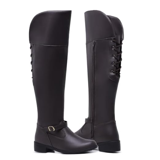 Bota Feminina Cano Longo Montaria Helena com Cadarço e Zíper (Marrom, BR, Adulto, Numérico, 36)