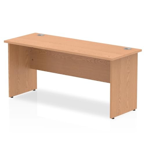 Mr Office Impulse Slimline Panel End Straight Desk - 600mm deep, Oak, 1600