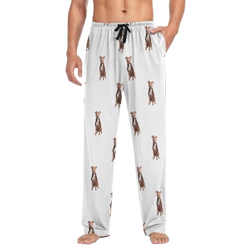 vvfelixl Mens Pajama Pants German Shepherd Dog Men's Pajama Bottoms Sleep Lounge Pj Pants for Men Drawstring Pockets S2