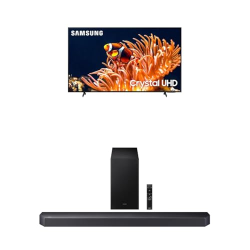 Image of Samsung 85-Inch Class 4K Crystal UHD DU8000 Series HDR Smart TV w /Object Tracking Sound Lite, (UN85DU8000, 2024 Model) + Samsung Q-Series Soundbar HW Q600F 3.1.2 ch Subwoofer (2025 Model)