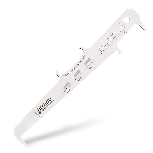 OTRADO® Kettenmesslehre Werkzeug zur Kettenmessung für Jede 5- bis 12-Gang Fahrradkette mit Kettenhaken auch unterwegs nützliche Kettenverschleißlehre zum Ketten messen Kettenlehre (KML)