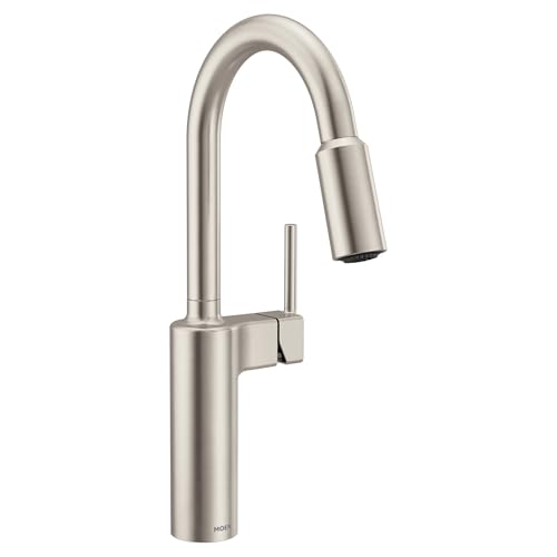 Moen Inara Stainless Pulldown Kitchen Faucet with Power Boost, Modern Kitchen Faucet, One-Handle High Arc, Easy Installation, Spot Resist Finish, 87463SRS - image 1