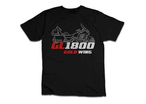 for GL 1800 Gold Wing 2001-2024 Fans, Stylish Biker T-Shirts with Motorcycle-Inspired Design