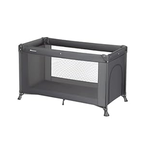 Bebeconfort Sweet Dreams, Baby Reisebett, 0–3 Jahre (0–15 kg), Reisebett leicht für Babys, Große gepolsterte Matratze, Seitenfenster, Einfach Kompakt Klappbar, Mit Reisetasche, Mineral Graphite
