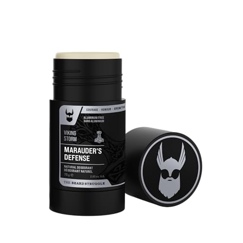 The Beard Struggle Natural Charcoal Infused Deodorant - Marauders Defense - Aluminum Free Silver Collection Viking Storm - Mens Deodorant 2.65 oz